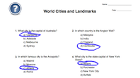 Circle answer on question sheet.