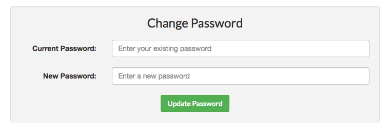 Change password form
