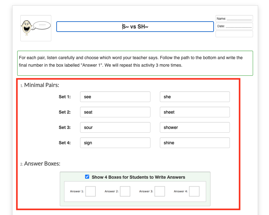 Generator-specific options.