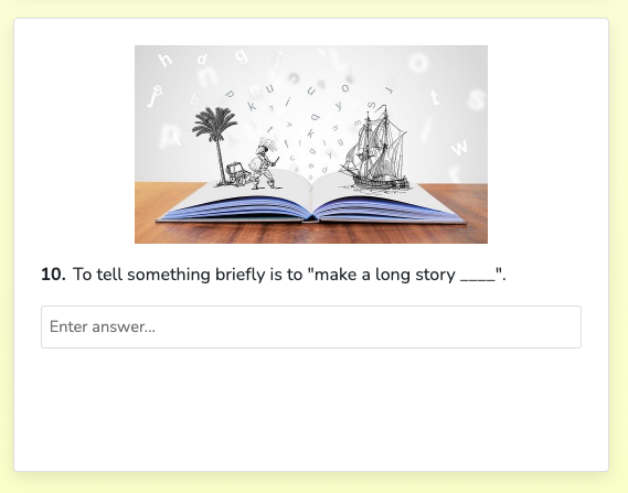 Student view short answer question