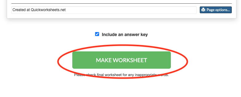 Make worksheet button