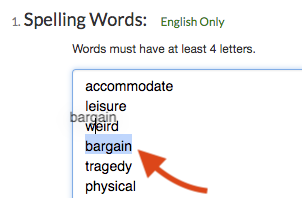 Reordering words