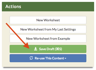 Save draft button