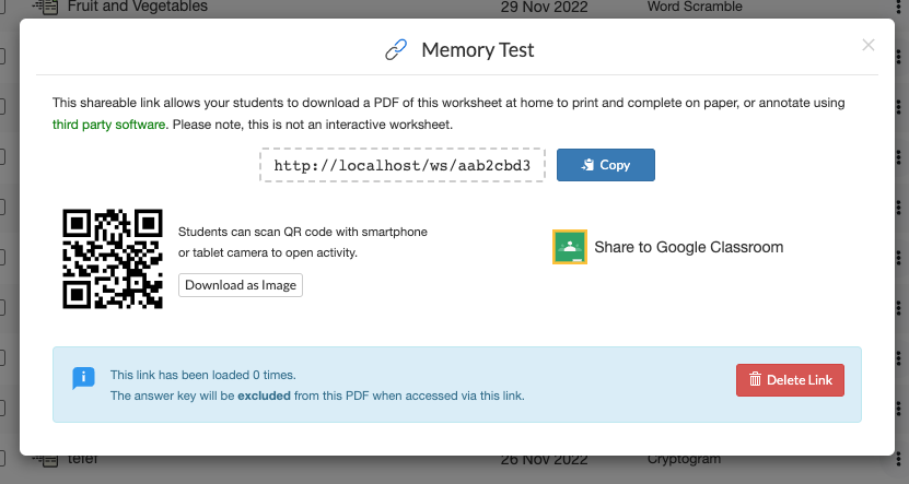 Use shareable link